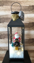 Load image into Gallery viewer, 18" Black Lantern with Santa Claus