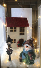 Load image into Gallery viewer, 20" Wooden Lantern with Snowman