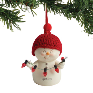 Snowman Ornament Get Lit