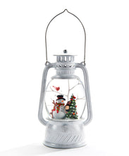 Load image into Gallery viewer, 8.25&quot; LED Lantern with Snowman and Cardinal
