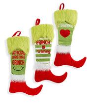 Load image into Gallery viewer, Grinch Christmas Stocking w/ Sentiment
